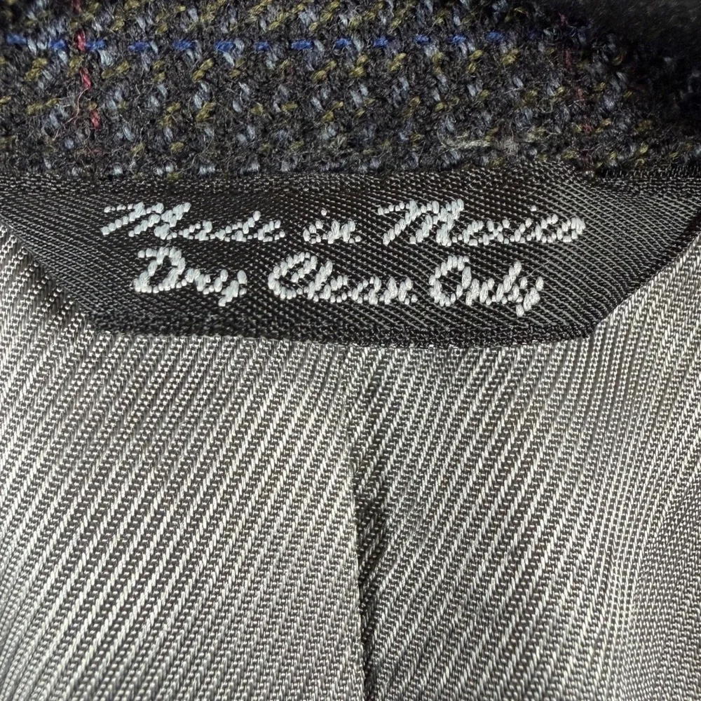 Orvis Plaid Blazer Sport Coat Mens 40R Charcoal Gray 2 Button Wool Dark Academia